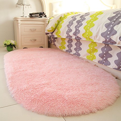 Product Cover YOH Fluffy Pink Area Rugs for Bedroom Girls Rooms Kids Rooms Nursery Decor Mats 2.6'x5.3'