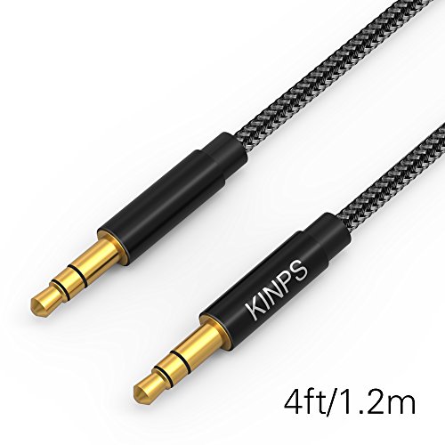 Product Cover KINPS Audio Auxiliary Stereo Audio Cable 3.5mm Stereo Jack Male to Male, Stereo Jack Cord for Phones, Headphones, Speakers, Tablets, PCs, MP3 Players and More (4FT/ 1.2M, Jet Black)