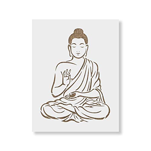 Product Cover Buddha Stencil Template - Reusable Stencil with Multiple Sizes Available