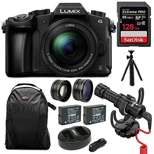 Product Cover Panasonic LUMIX G85MK 4K Mirrorless Interchangeable Lens Camera Kit, 12-60mm Lens w/Rode Video Micro + 128GB