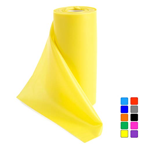 Product Cover Super Exercise Band Yellow X Light Strength Latex Free Resistance Band Material in 8 Yard (25 ft.) Bulk Rolls. Home Gym Training for Physical Therapy, Pilates, Stretching, and Yoga Workouts.