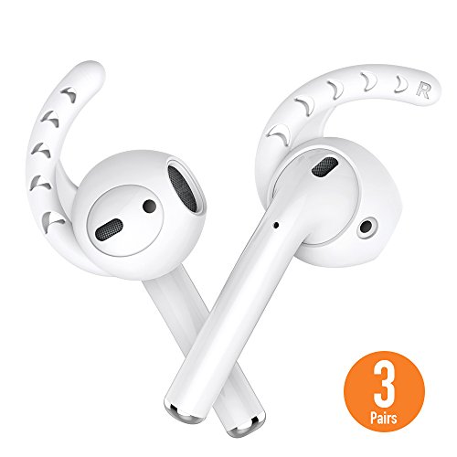 Product Cover AHASTYLE 3 Pairs AirPods Ear Hooks Silicone Accessories Compatible with Apple AirPods 1 and 2 or EarPods Headphones(Milk White)