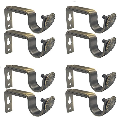 Product Cover Anndason Heavy Duty Curtain Rod Brackets for 3/4 or 5/8 Inch Rod, Bronze Color, (Set of 8)
