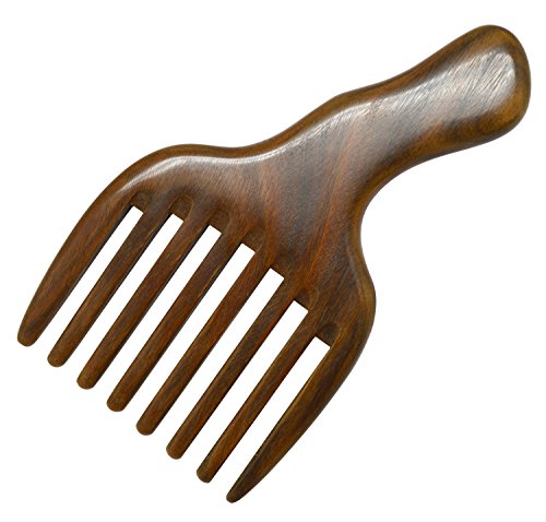 Product Cover Meta-C Hair/Beard Pick/Comb - Made Of One Whole Piece Of Natural Green Sandal Wood With Fantastic Handle (Wide Tooth)
