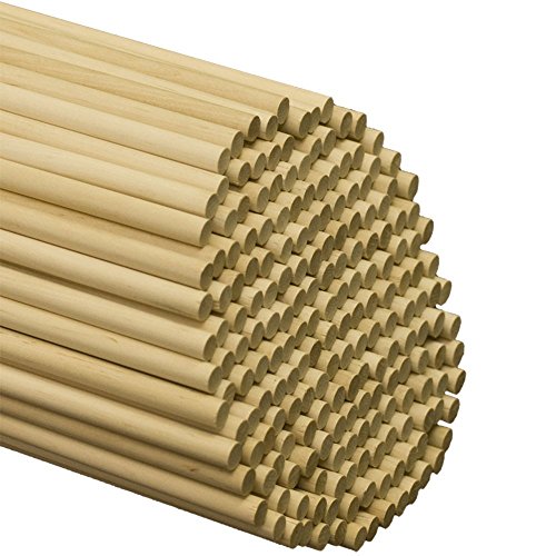 Product Cover Dowel Rods Wood Sticks Wooden Dowel Rods - 3/8 x 18 Inch Unfinished Hardwood Sticks - for Crafts and DIY'ers - 25 Pieces by Woodpeckers