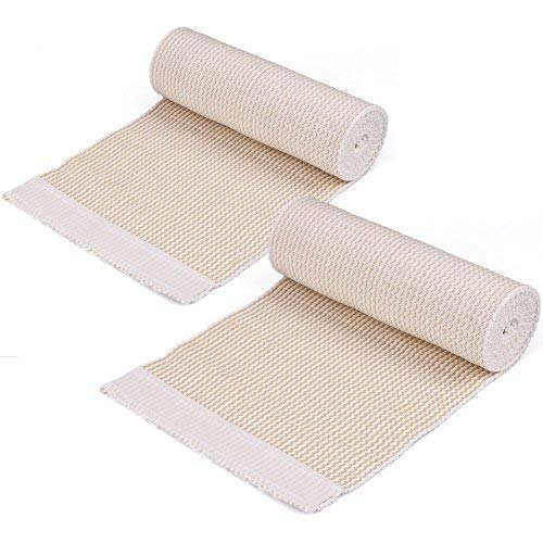 Product Cover Elastic Bandage - LotFancy Cotton Compression Bandage Wrap with Hook-and-Loop Closure on Both Ends, 6 Inch by 5 Yards, Pack of 2
