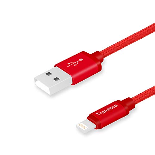 Product Cover Tranesca Nylon Braided Apple Charging Cable for iPhone X,iPhone8,iPhone 7/7 Plus/iPhone 6/6s/iPad Air/iPad Pro and More-Red (6 Feet/1.8 Meter)