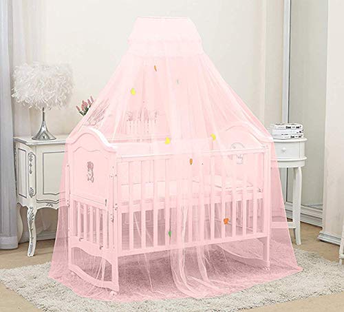 Product Cover Kiddale Mosquito Net With Stand(3 Position Adjustable Heights) To Fix On Baby Crib, Bed Or Cot (Pink)
