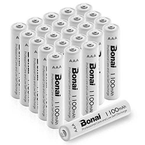 Product Cover BONAI 1100mAh AAA Rechargeable Batteries 24 Pack,BONAI 1100mAh 1.2V Ni-MH Rechargeable AAA Batteries high Capacity - UL Certificate Triple a Batteries