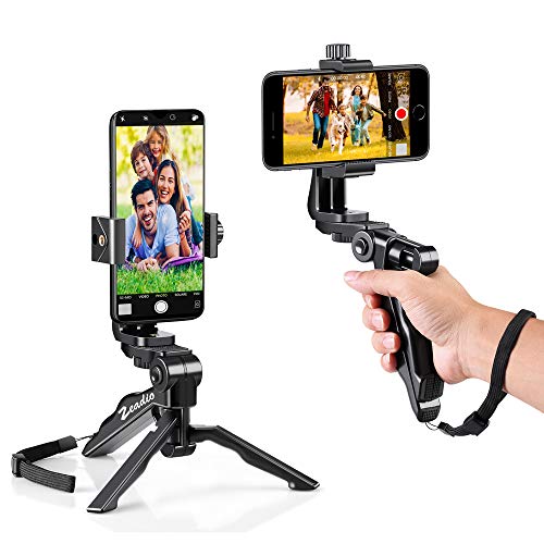 Product Cover Zeadio Mini Smartphone Tripod Grip Stabilizer, Desktop Tabletop Stand Tripod with Phone Holder for iPhone Samsung Huawei and All Phones