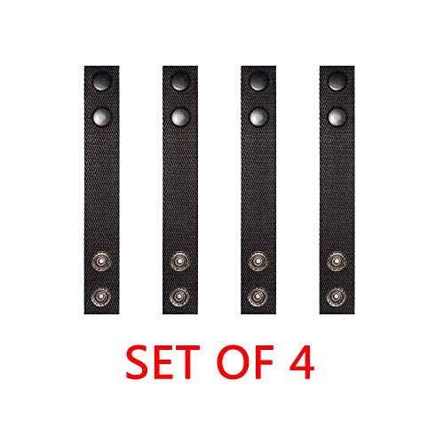 Product Cover Tomixxx Traditional Black Law Black Nylon Belt Keeper With Double Snaps - Set of 4