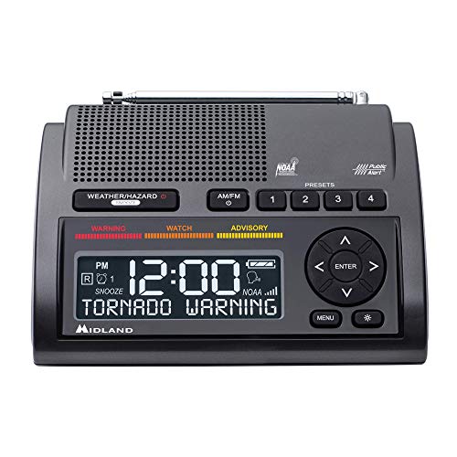 Product Cover Midland - WR400, Deluxe NOAA Emergency Weather Alert Radio - S.A.M.E. Localized Programming, 80+ Emergency Alerts, & Alarm Clock w/ AM/FM Radio
