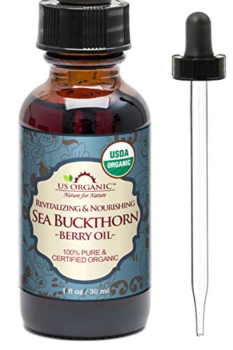 Product Cover US Organic Sea Buckthorn Berry (Fruit) Oil, USDA Certified Organic,100% Pure & Natural, Supercritical CO2 extracted, Virgin, Unrefined in Amber Glass Bottle (1 oz (30 ml))