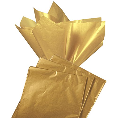 Product Cover Gift Wrapping Tissue Paper - 60 Sheet Antique Gold Metallic Gift Wraps Color Tissue Papers Pack - Perfect for Gift Bags, DIY Crafts, Christmas, Holidays, Birthdays, 19.7 x 26 in.