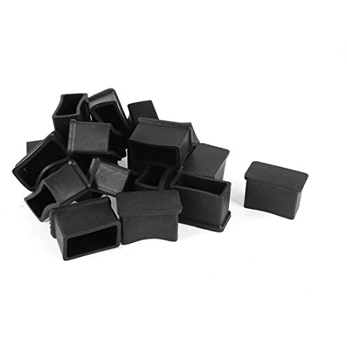 Product Cover VNDEFUL 12 PCS Rectangle Cap Table Chair Leg Protector 40mm x 20mm Black