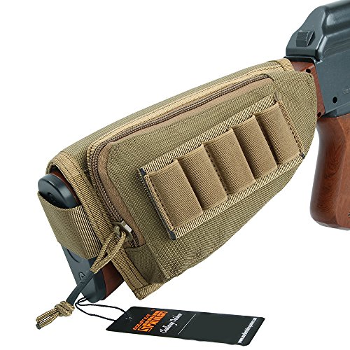 Product Cover EXCELLENT ELITE SPANKER Tactical Buttstock Shotgun Rifle Shell Holder for Cheek Rest Ammo Holder Pouch(Coyote Brown)