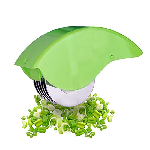 Product Cover Herb Roller Mincer, AOZBZ Manual Hand Scallion Chive Mint Cutter with 6 Stainless Steel Blade Kitchen vegetable chop