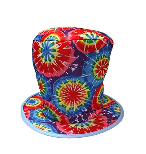 Product Cover Hayes Rainbow Psychedelic Hippie Tie Dye Costume Top Hat - Adults - One Size 11