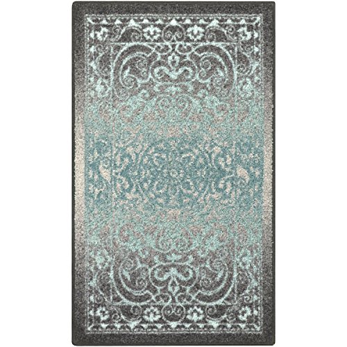Product Cover Maples Rugs Pelham Vintage Kitchen Rugs Non Skid Accent Area Carpet [Made in USA], 1'8 x 2'10, Grey/Blue