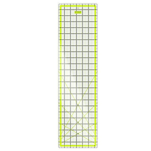 Product Cover ARTEZA Quilting Ruler, Laser Cut Acrylic Quilters' Ruler with Patented Double Colored Grid Lines for Easy Precision Cutting, 6.5