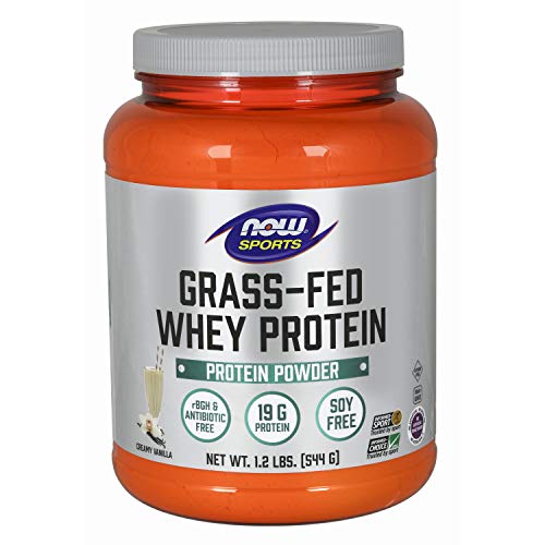 Product Cover Now Sports Nutrition, Grass-Fed Whey Protein Concentrate, Creamy Vanilla Powder, 1.2-Pound