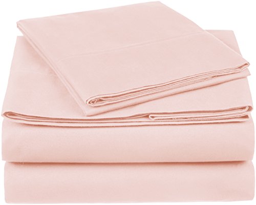 Product Cover Pinzon 300 Thread Count Organic Cotton Bed Sheet Set - Twin XL, Blush Pink