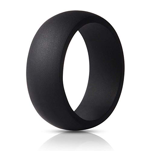 Product Cover ThunderFit Silicone Rings, 7 Rings / 1 Ring Wedding Bands for Men - 8.7 mm Wide - 2.5mm Thick
