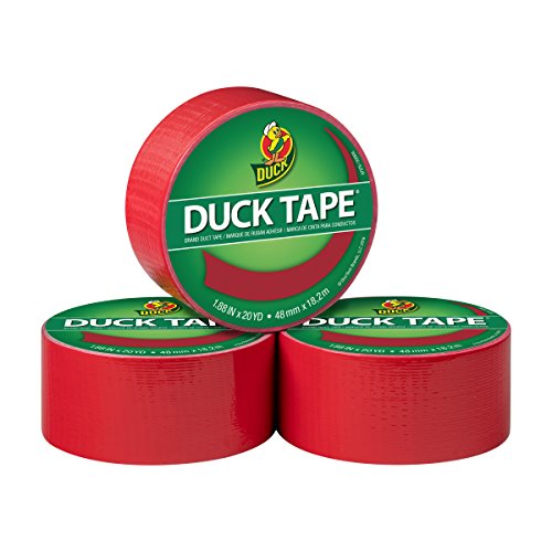 Product Cover Duck Brand 285634 Color Duck Tape Duct 3-Pack, 1.88 Inches x 20 Yards, 60 Yards Total, Red