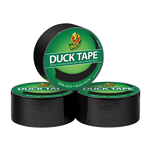 Product Cover Duck Brand 285636 Color Duck Tape Duct 3-Pack, 1.88 Inches x 20 Yards, 60 Yards Total, Black