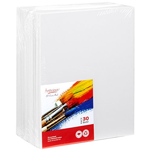Product Cover Artlicious - 30 Classroom Value Pack - 8x10 Primed Canvas Panel Boards