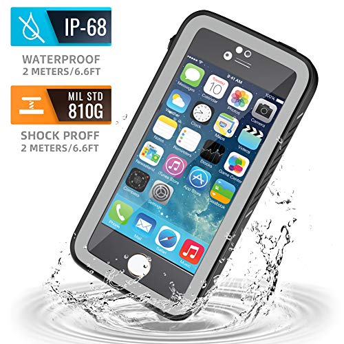 Product Cover meritcase iPhone 5S Waterproof Case, IP68 iPhone SE/5S/5 Waterproof Shockproof Dirtproof Snowproof Screen Protector Cover for Snow Skiing Swimming (Black)