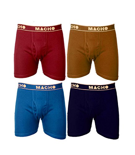 Product Cover Macho Men's Long Cotton Fine Trunk Pack of 4 (Multi Color )