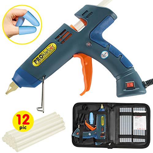 Product Cover PROkleber Hot Melt Glue Gun Kit Full Size 100 Watt with Carry Bag and 12 pcs Glue Sticks, for DIY, Arts & Crafts Projects, Sealing, Quick Repairs, Light and Heavy Duty, Home, Office (Green/Blue)