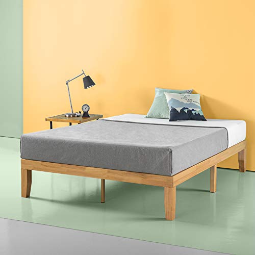 Product Cover Zinus Moiz 14 Inch Wood Platform Bed / No Box Spring Needed / Wood Slat Support / Natural Finish, Full