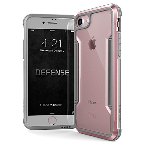 Product Cover X-Doria iPhone 8 & iPhone 7 Case, Defense Shield - Military Grade Drop Tested, Anodized Aluminum, TPU, and Polycarbonate Protective Case for Apple iPhone 8 & 7 (Rose Gold)