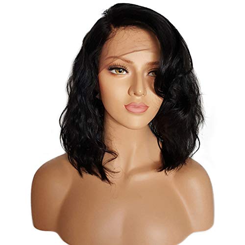 Product Cover BEEOS Human Hair Wigs 150% Density Wavy Short Bob Wig Pre-Plucked & Bleached Knots Brazilian Virgin Lace Front Glueless Wig for Black Women With Baby Hair 10 inch