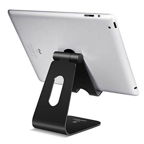 Product Cover Tablet Stand Multi-Angle, Lamicall Tablet Holder: Desktop Adjustable Dock Cradle Compatible with Tablets Such As iPad Air Mini Pro, Phone XS Max XR X 6 7 8 Plus More Tablets (4-13 Inch) - Black