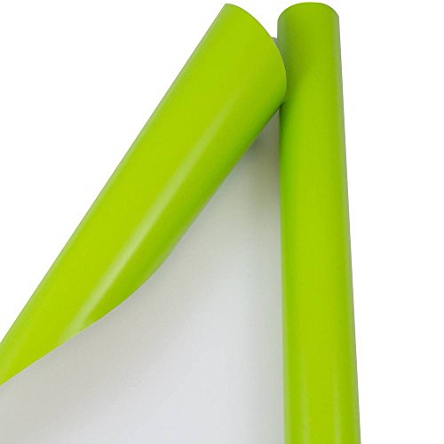 Product Cover JAM PAPER Gift Wrap - Glossy Wrapping Paper - 25 Sq Ft - Lime Green - Roll Sold Individually