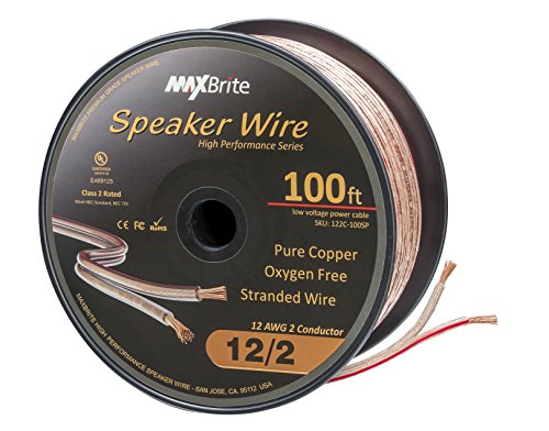 Product Cover High Performance 12 Gauge Speaker Wire, Oxygen Free Pure Copper - UL Listed Class 2 (100 Feet Spool)
