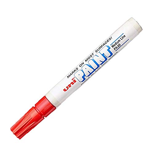 Product Cover Uni-Paint Oil Based Paint Marker 5 Pens Bundle Set , Multi surface Marking Pen (PX-20) Medium Point Red Colour