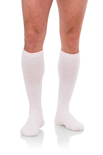 Product Cover Jomi Compression Socks Men's Collection, 20-30mmHg Cotton 204 (X-Large, White)