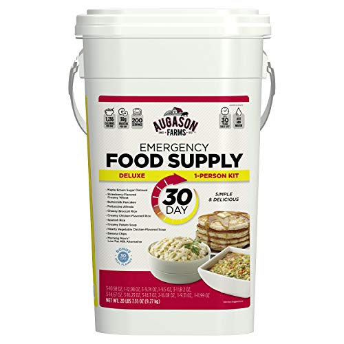 Product Cover Augason Farms 5-20091 Deluxe Emergency 30-Day Food Supply (1 Person), 200 Servings, 36,600 Calories, Net Weight 20 lbs. 7 oz.