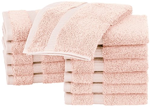 Product Cover Pinzon Organic Cotton Bathroom Washcloths, Set of 12, Pale Peach