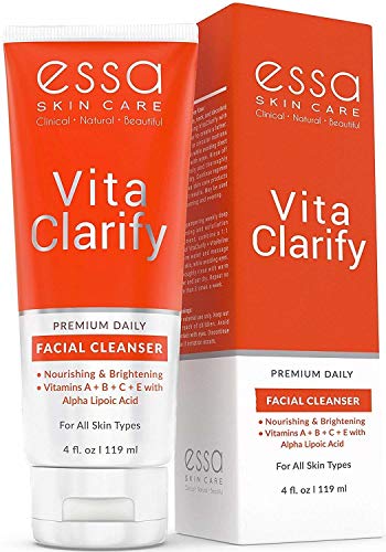 Product Cover Vita Clarify Organic Vitamin C Face Wash by Essa - Natural Beauty & Skin Care Product - Daily Facial Cleanser for Men and Women - Ideal for Oily, Dry & Sensitive Skin - 4 Ounces