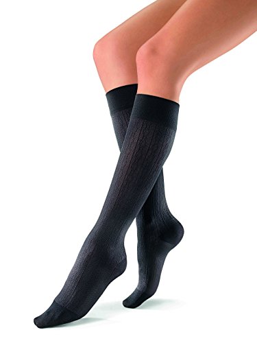 Product Cover JOBST soSoft 15-20 mmHg Knee High Compression Socks, Brocade Pattern, Black, Medium