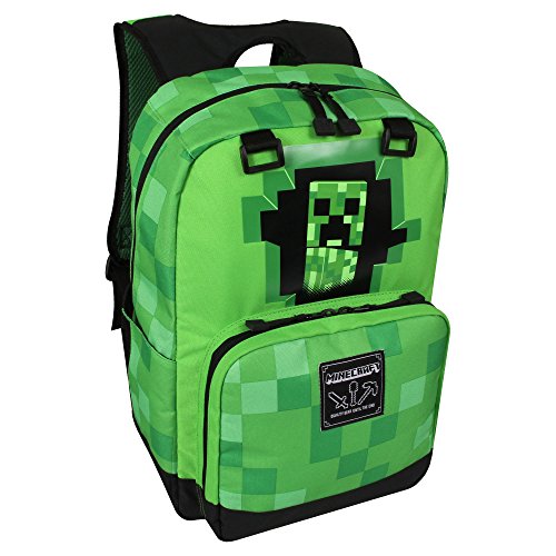 Product Cover JINX Minecraft Creepy Creeper Kids School Backpack, Green, 17