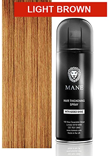 Product Cover Mane USA Hair Thickening Spray with Added Shine (200ml) (Light Brown)