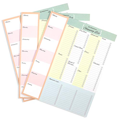 Product Cover Juvale 3-Pack Magnetic to-Do-List Grocery Shopping List Notepad for Fridge, 52 Sheets Per Pad, 7.5 x 9.5 Inches