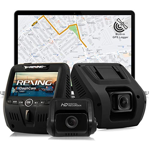 Product Cover Rexing V1LG Dual Channel Car Dash Cam FHD 1080p 170° Wide Angle Dashboard Camera Recorder with HD Rear Camera, Built-in GPS Logger, G-Sensor, WDR, Loop Recording