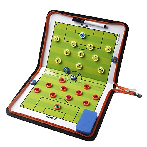 Product Cover Amhii Football Soccer Magnetic Tactic Coach ClipBoard with Dry Erase Zipper and Marker Pen - Coaching Strategy Board Kit Equipment Foldable and Portable Coach Tool